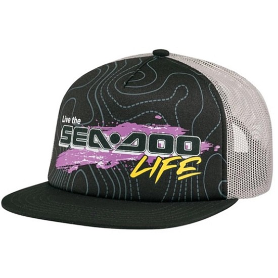 Sapca Sea-Doo Branded Mesh-backed Flat Cap Retro 4546880090 Sapca Sea-Doo Branded Mesh-backed Flat Cap Retro 4546880090