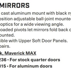 Oglinzi laterale Maverick (SSP), Maverick MAX (SSP)