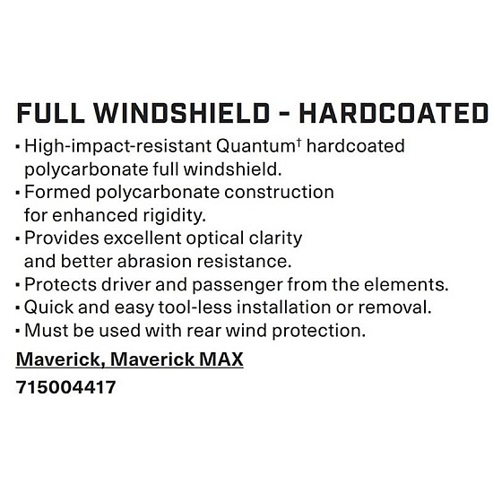 Parbriz policarbonat extra-dur Can-Am Maverick X3, Maverick MAX X3 715004417