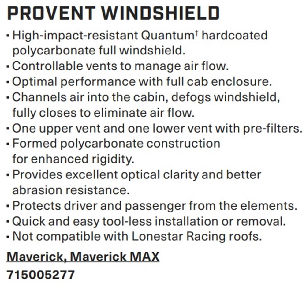 Parbriz policarbonat ProVent Can-Am Maverick X3, Maverick MAX X3 715005277
